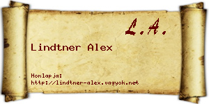 Lindtner Alex névjegykártya